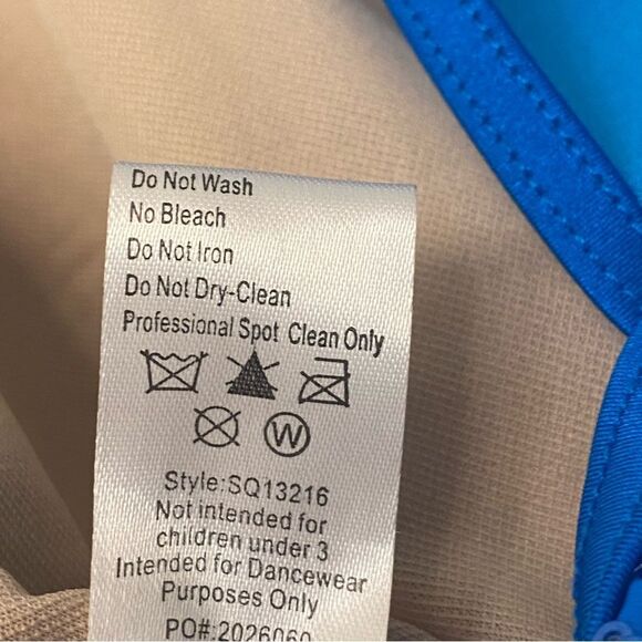 WEISSMAN Elite Dance Costume aqua blue rhinestone Heat Wave SQ13216 SA adult - Picture 8 of 11